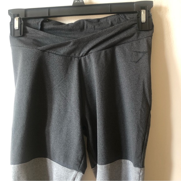 ❤️Gymshark Two-Tone Grey Crossover Waist Leggings Size XS - Picture 5 of 9